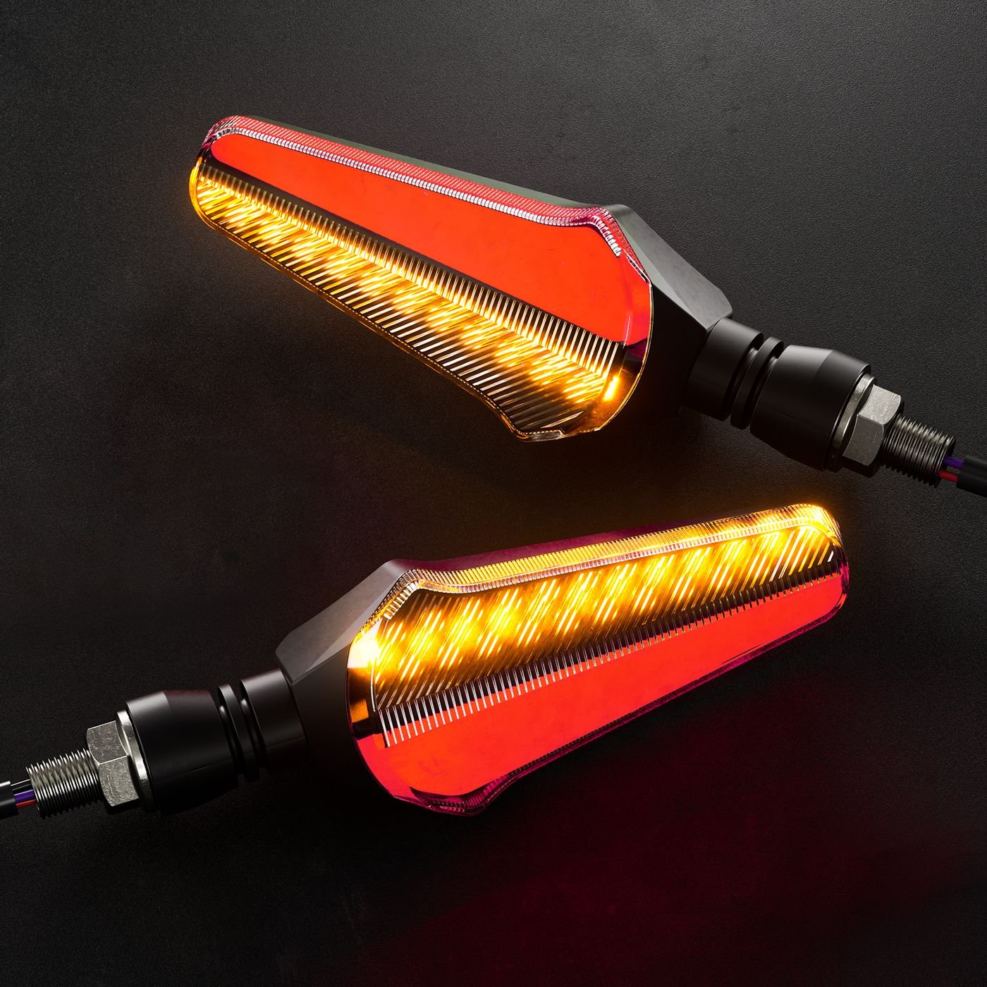 Red Flowing LED Turn Signal Lights Kit with Horn for Super73