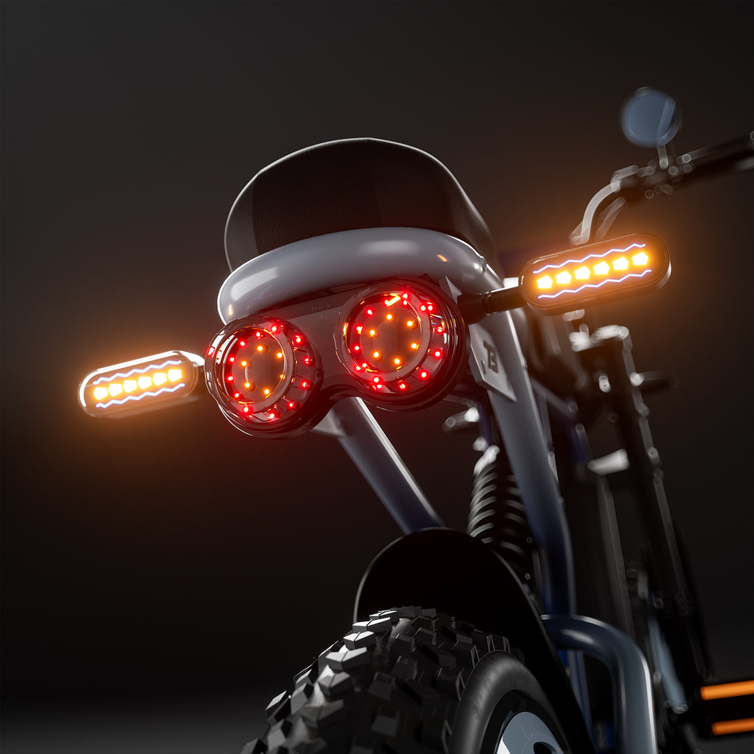 アクセサリー NEW SUPER73 LED LED Turn Signal Lights Kit with Horn- Flowing Yellow + Blue