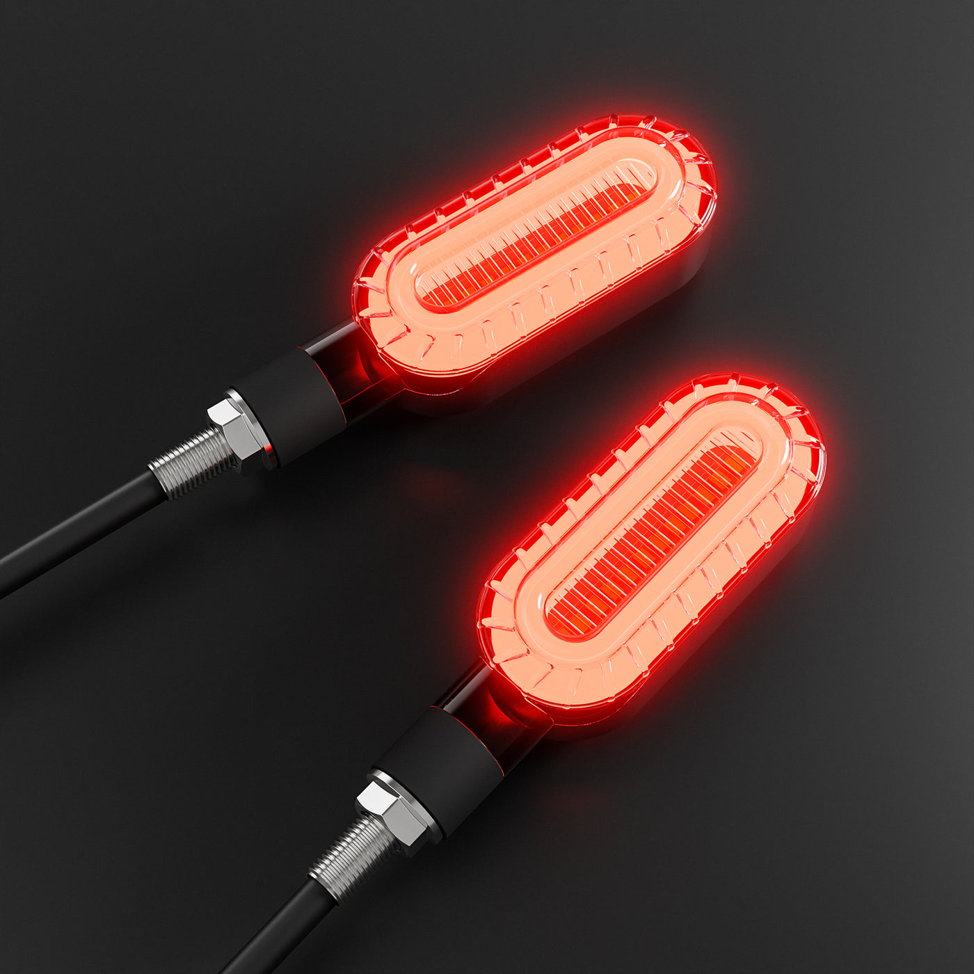 Red Constant Light + Flowing Amber Turn Signal for Super73, Ariel Rider, E-Bikes – Waterproof LED Indicator Lights (Pair)