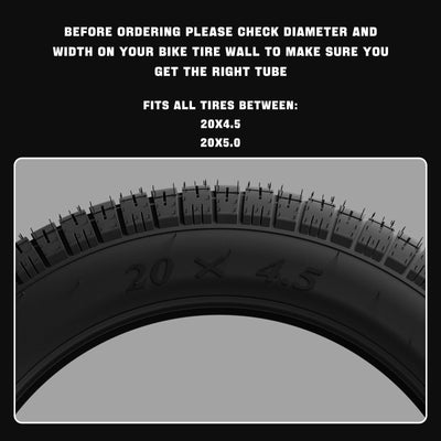 20×4.5/5.0 Fat Tire Inner Tube – Straight Valve