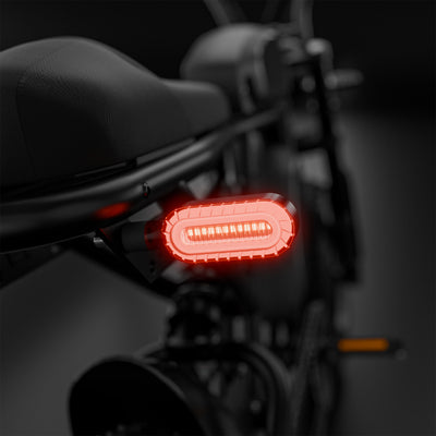 Red Constant Light + Flowing Amber Turn Signal for Super73, Ariel Rider, E-Bikes – Waterproof LED Indicator Lights (Pair)