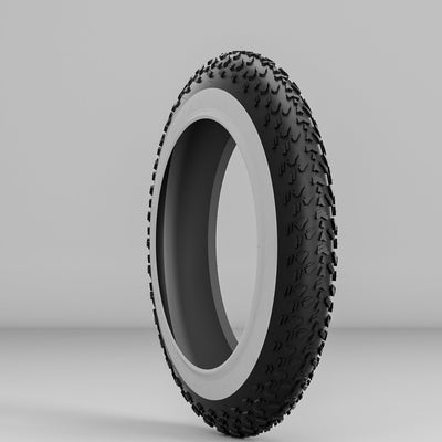 Gros pneu tout-terrain à paroi blanche de 20 x 4,0 po